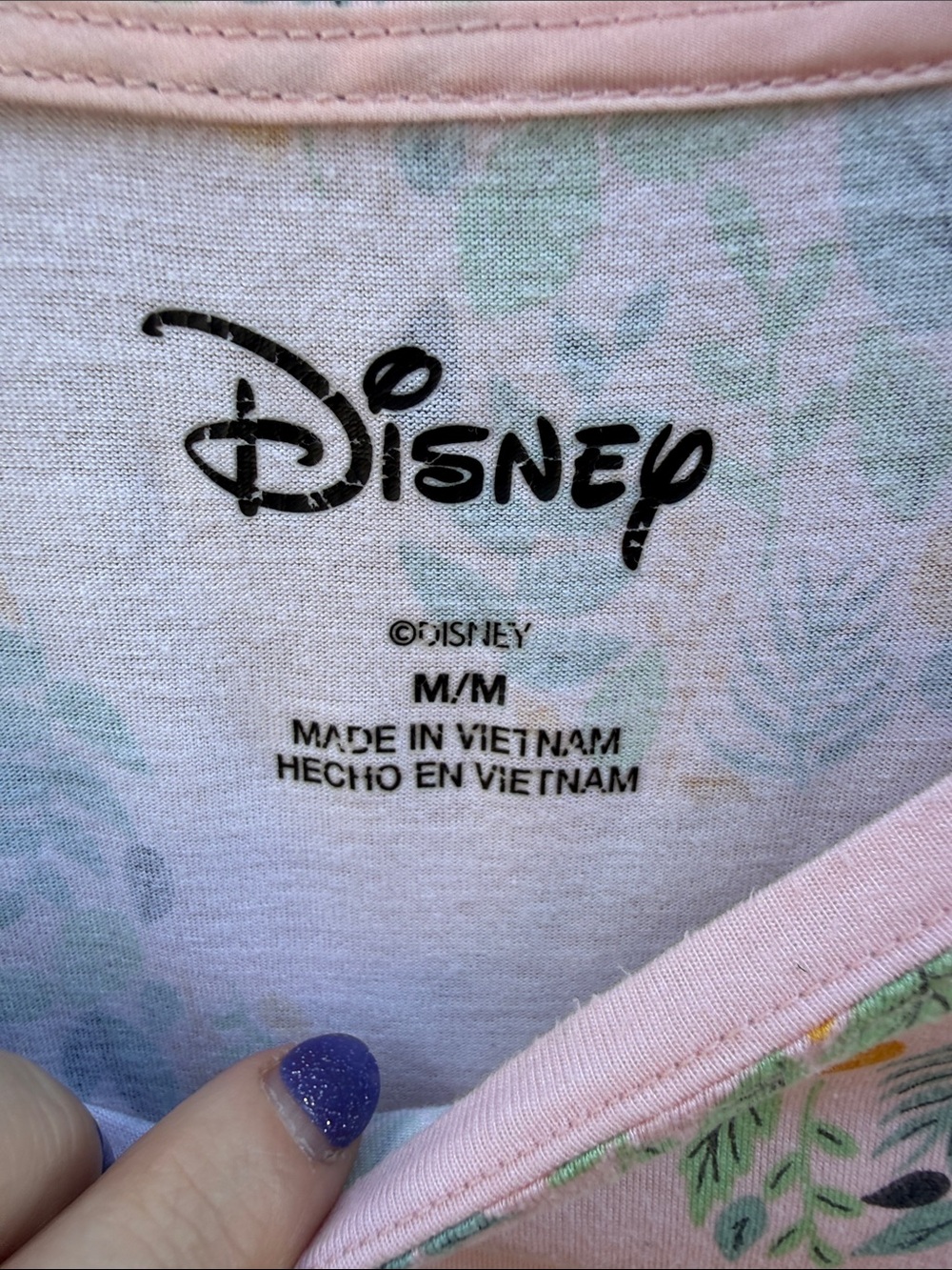 Disney 2 Piece Capri Pajama Set Mickey Mouse Pink Size M ( would fit L) - Picture 9 of 14
